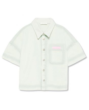 Girls Mint-Green Logo-Patch Shirt