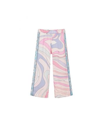 Girls Pink Marmo Wide Leg Trousers
