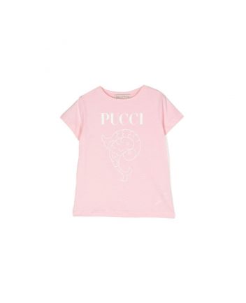 Girls Logo Fish Print Cotton T-shirt