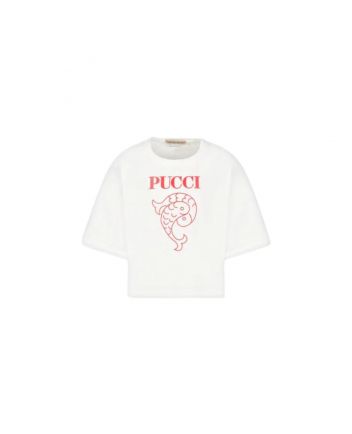 Girls White Cotton Half Sleeves T-Shirt