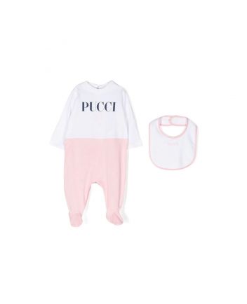 Pink Logo Print Babygrow Set