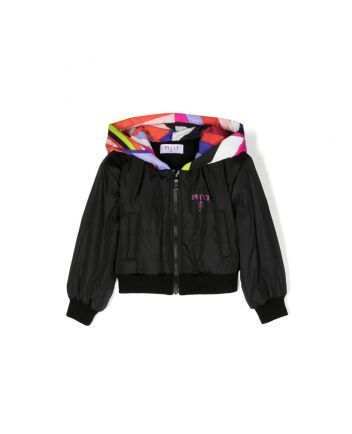 Girls Black Hooded Jacket