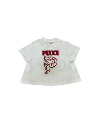 Girls White Half Sleeves Cotton T-Shirt