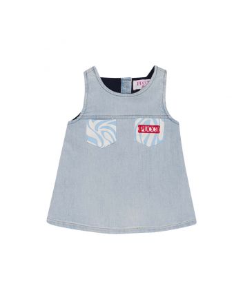 Girls Light Blue Denim Dress