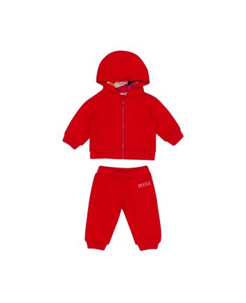 Baby Unisex Red Logo-Patch Tracksuit