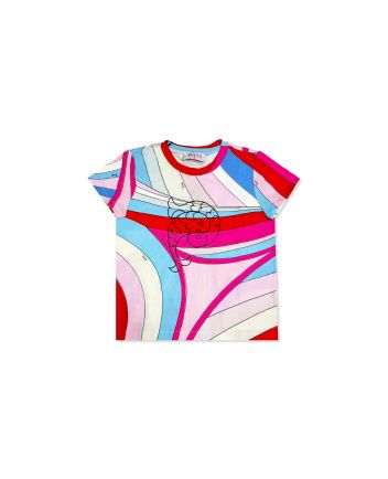 Girls Pink Iride-Print Cotton T-Shirt