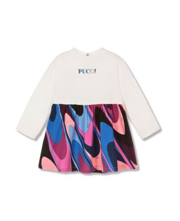 Girls White Cotton Onde Dress