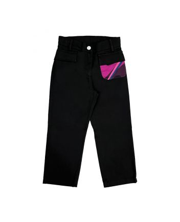 Girls Black Cotton Denim Jeans