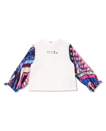 Baby Girls White Logo-Print T-shirt