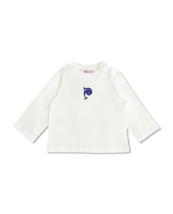 Baby Girls White Logo-Print Cotton T-Shirt