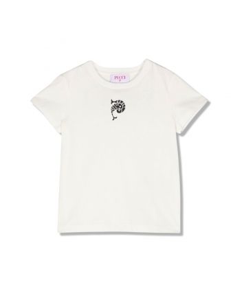 Girls White Logo-Print Cotton T-shirt