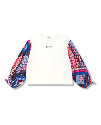 Girls White Logo-Print Cotton T-Shirt