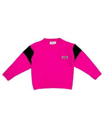 Girls Pink Logo-Patch Sweater