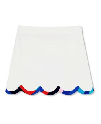 Girls White Iride Print Viscose Skirt