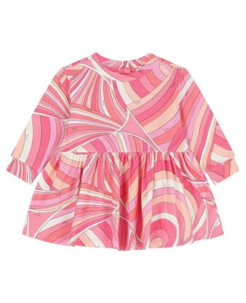 Baby Girls Pink Abstract-Print Dress