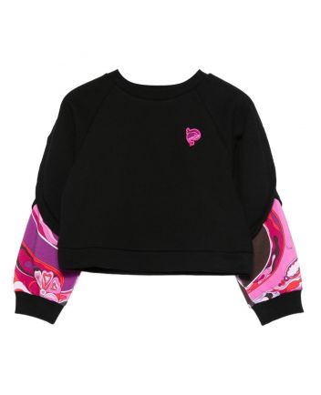 Girls Black Logo-Patch Sweatshirt