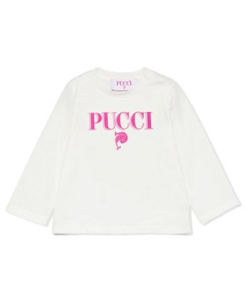 Baby Girls White Logo-Print T-shirt