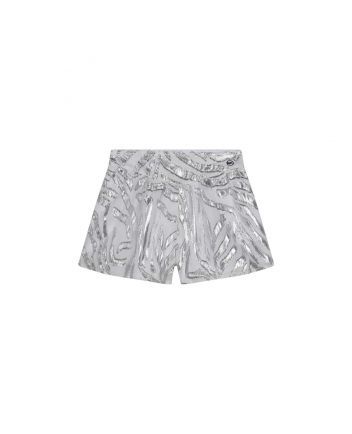 Girls White & Silver Shorts