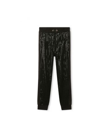 Girls Black Sequin Joggers
