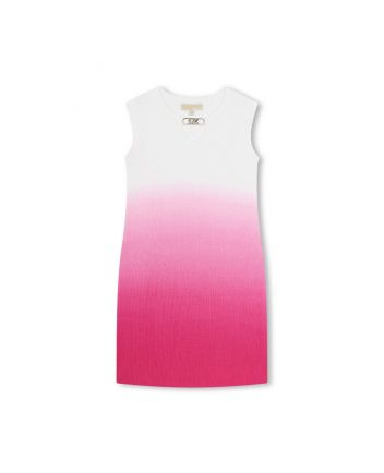 Girls Pink Gradient-Effect Cotton Dress