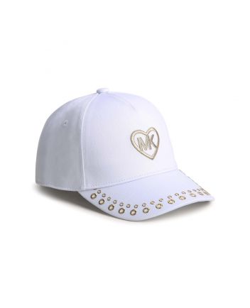 Girls White Cotton Twill Eyelet Cap
