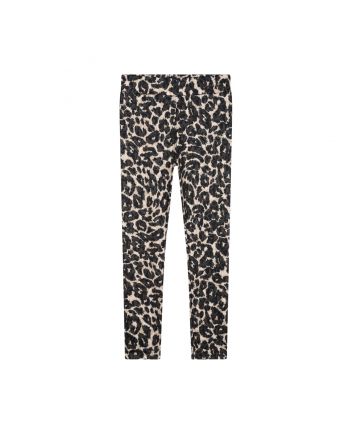 Girls Beige Leopard-Print Leggings