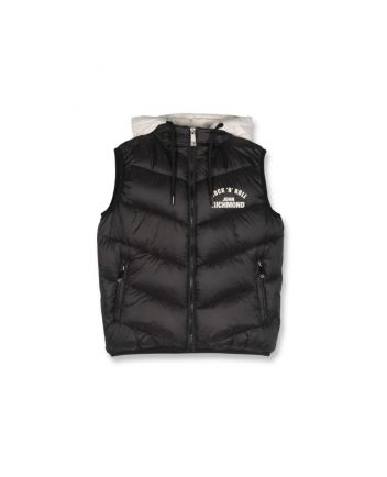 Boys Black Logo-Print Padded Gilet