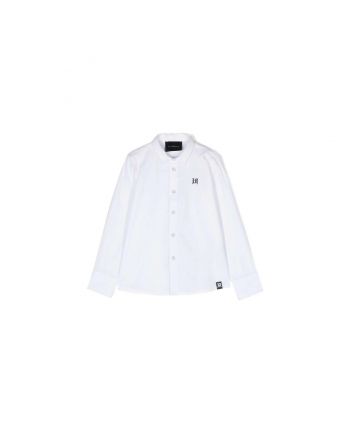 Boys White Cotton Full Sleeve Shirt