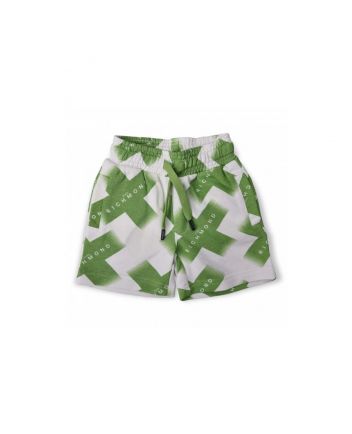 Boys Green & White Cotton Shorts