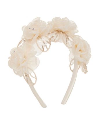 Girls Cream Floral Hairband