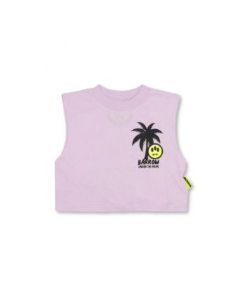 Girls Puprle Crew Neck Tank Sleeveless T-Shirt