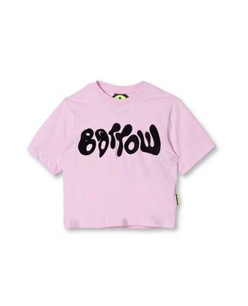 Girls Purple Cropped Jersery T-Shirt