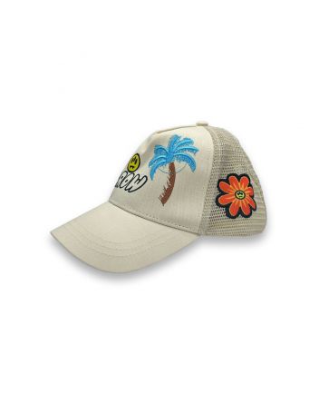 Unisex Cream Logo-Print Baseball Cap