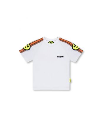 Unisex White Stripes With Smiley Face T-Shirt