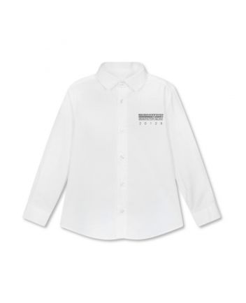 Boys White Cotton Watercolour Shirt