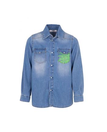 Boys Denim Blue Cotton Shirt