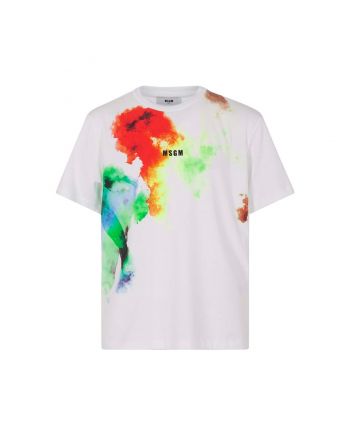 Boys White Watercolor Logo T-shirt
