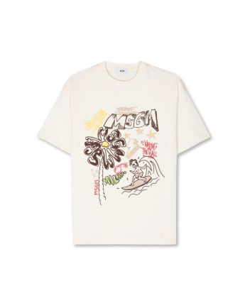 Boys Cream Logo-Print Cotton T-shirt
