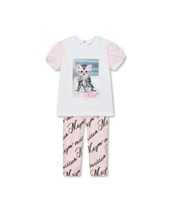 Baby Girls Pink Cotton Leggings Set