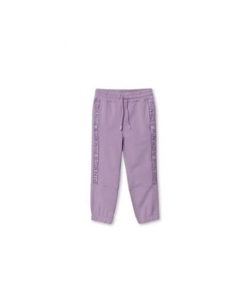 Girls Purple Logo Side Stripes Trouser