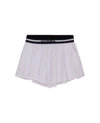 Girls White Logo Stripe Waste Shorts