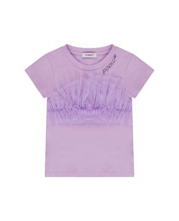 Girls Purple Rhinestone-Logo T-Shirt