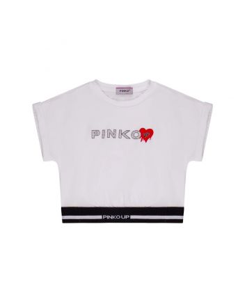 Girls White Stretch Jersey T-Shirt