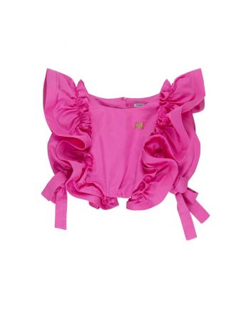 Girls Pink Popelin Cotton Top