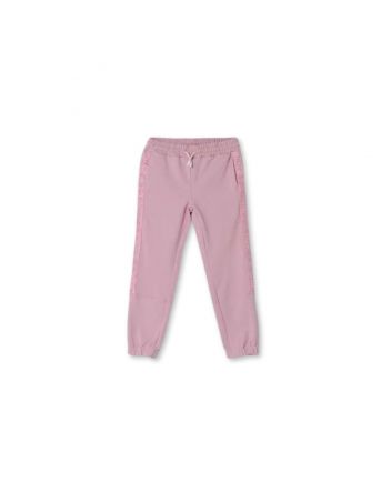 Girls Pink Logo Side Stripes Trouser