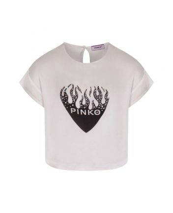 Girls White Lustering Jersey T-Shirt