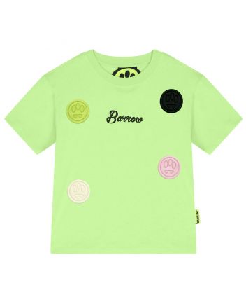 Unisex Green Logo-Patch Cotton T-Shirt