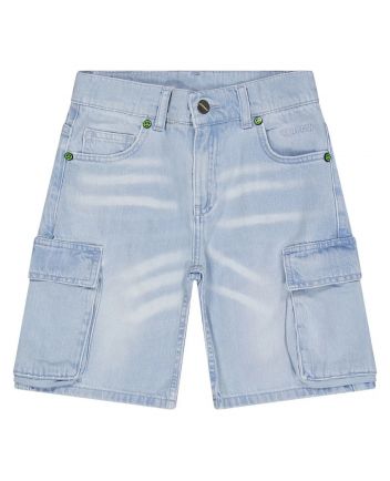Boys Denim Light Blue Cargo Shorts