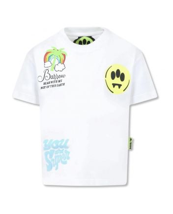Boys White Logo-Print T-Shirt