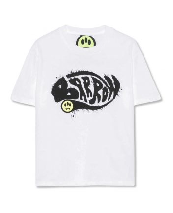 Boys White Logo-Print Cotton T-Shirt